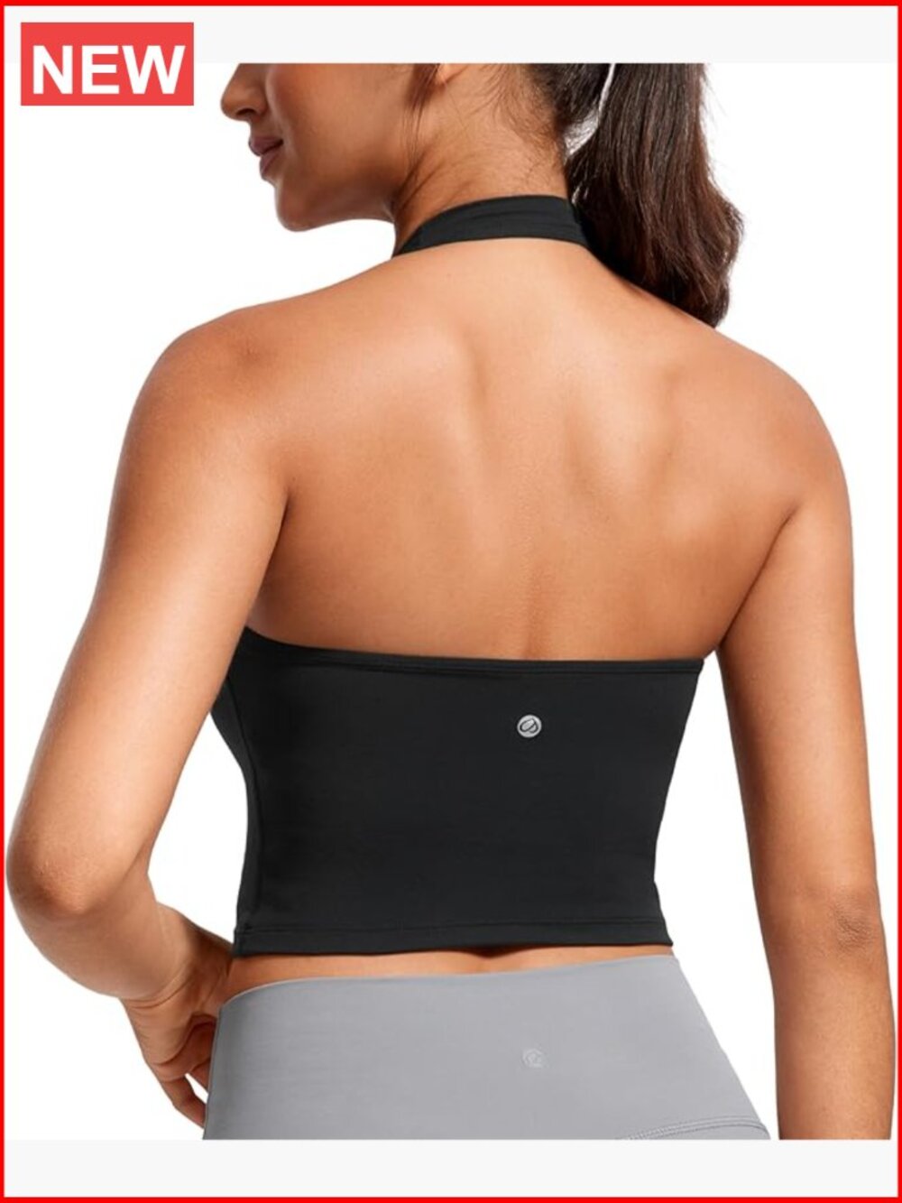 Butterluxe Halter Crop Tank Top - Open Back Padded Sports Bra Yoga